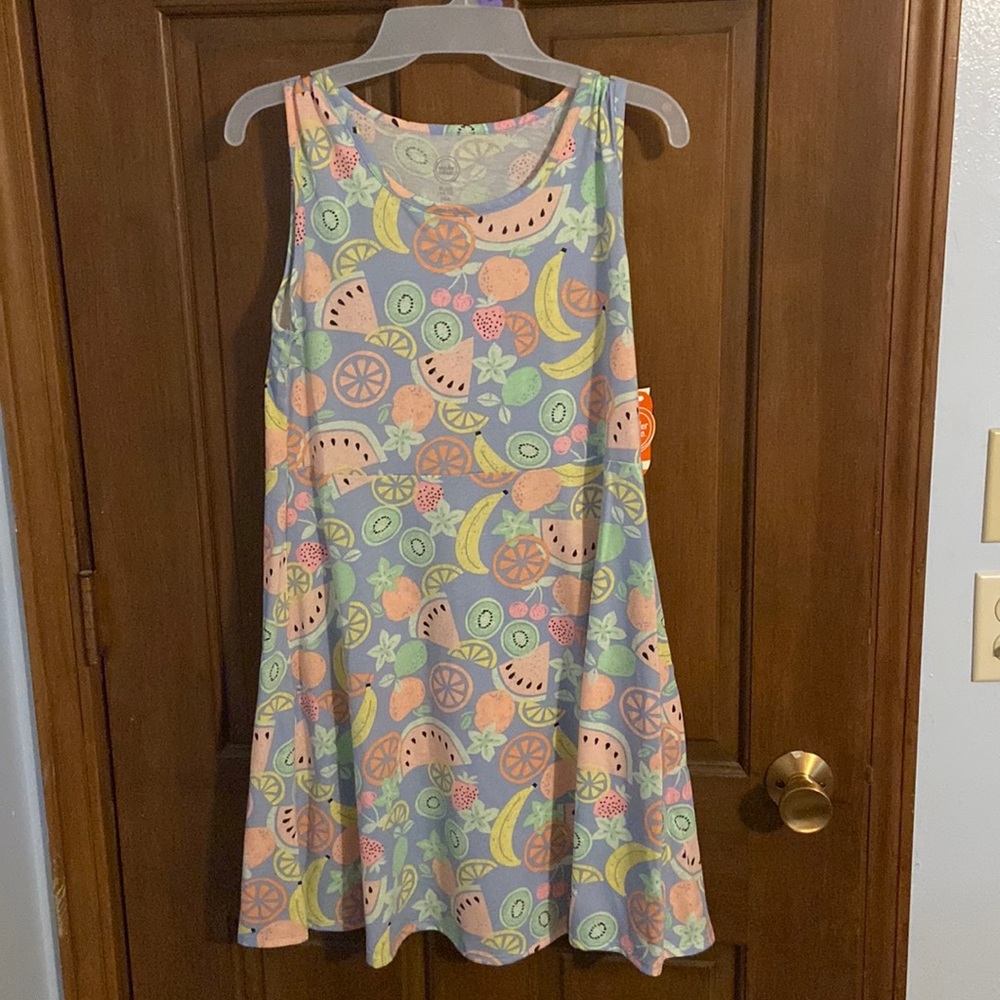Blue fruit dress